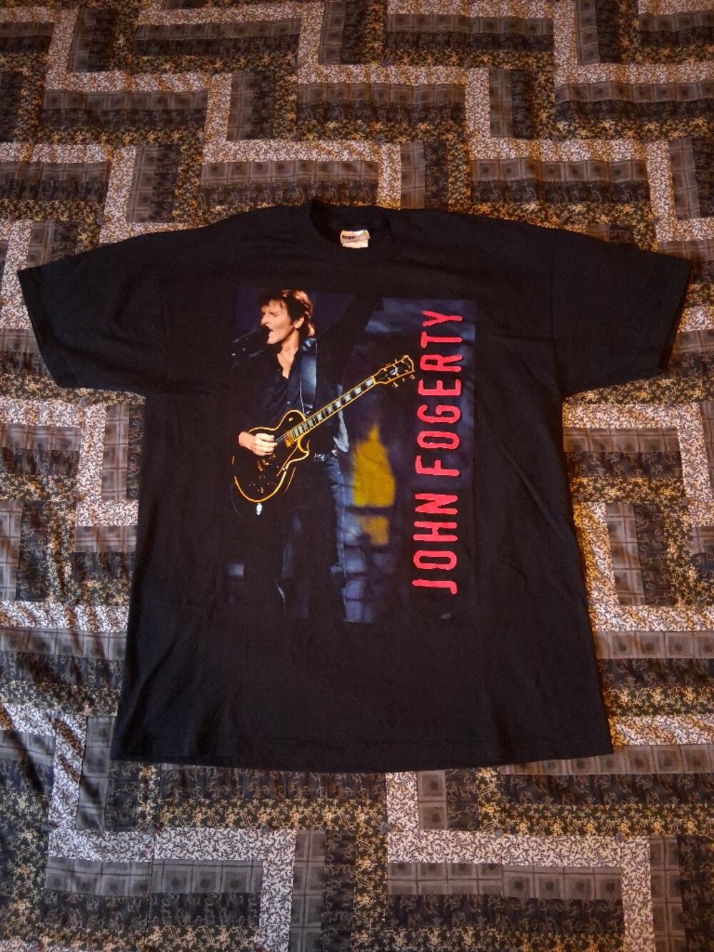 VTG Y2K 2000 John Fogerty Double Sided Concert Tour Black T-Shirt Adult Large
